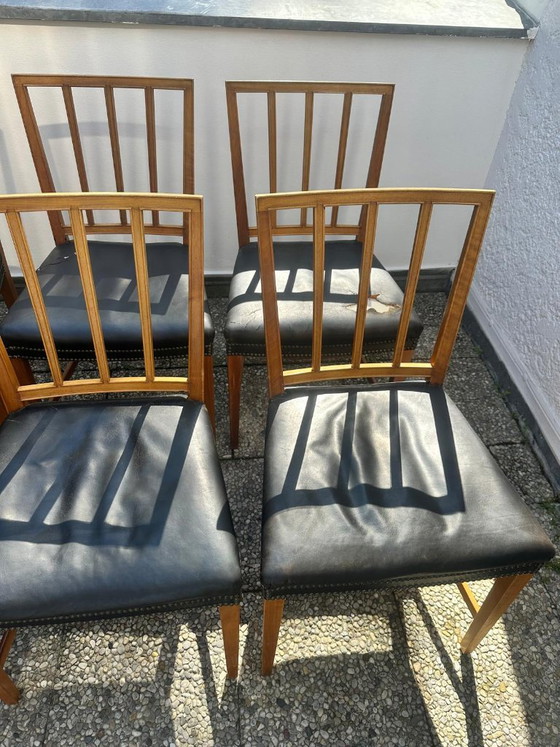 Image 1 of 10 sillas Josef Frank Svenskt Tenn modelo antiguo 620 de madera de nogal