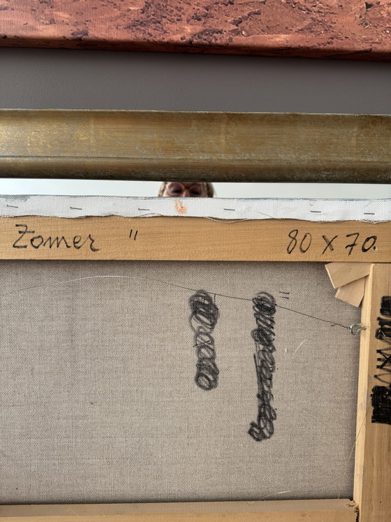 Image 1 of Modern Abstract Painting 'Summer' – Chris Vandenheede – 80x70 cm