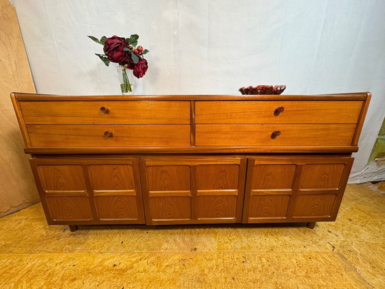 Image 1 of Mid Century Retro Vintage Teak Sideboard by Nathan (Circa 1960–1970)  A stylish and highly versatile mid century modern teak sid