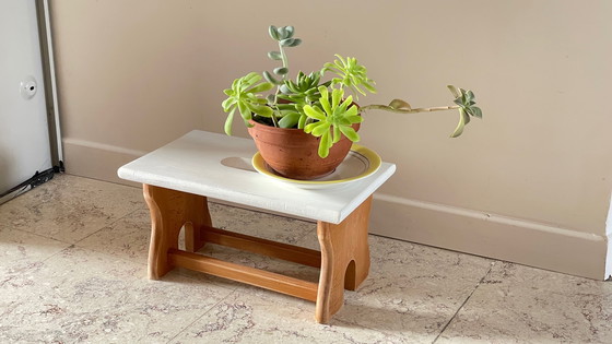 Image 1 of Vintage Beech Wood Stool