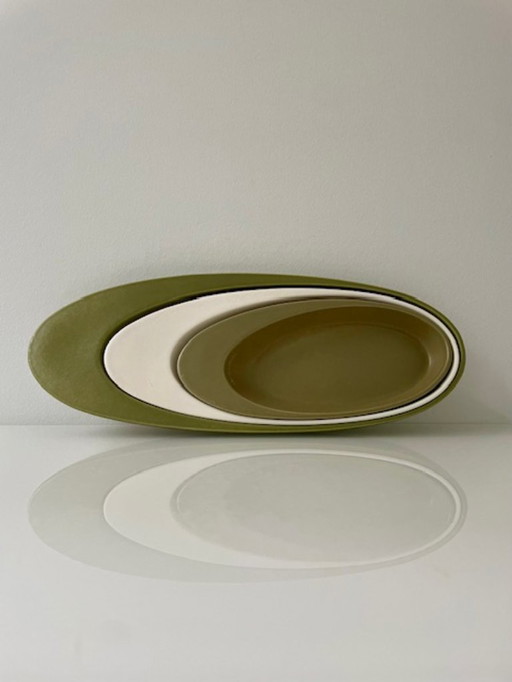 Ensemble de 3 plats de service ellipse vintage des années 1950