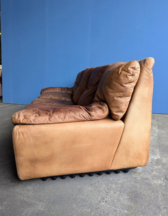 Image 1 of Canapé 3 places vintage en cuir italien, Brunati, années 1970