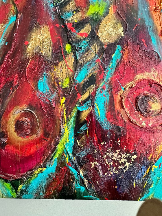 Dipinto 'I'm enough' di Adry, 140 x 140cm, acrilico su tela – Dipinti e disegni (photo 5 of 12)