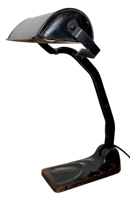 Vintage Duitse zwarte banklamp, jaren 1930