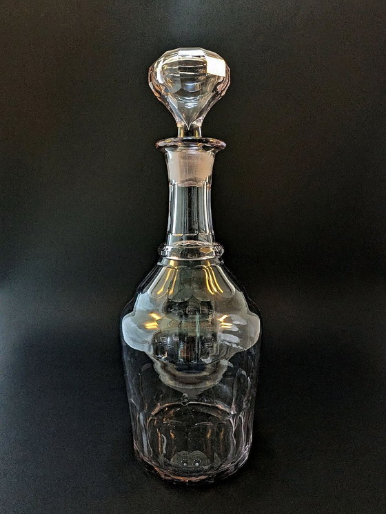 Image 1 of Decantador antiguo de cristal "con nervaduras planas" al estilo de Carlos X / Luis Felipe (circa 1830-1850)