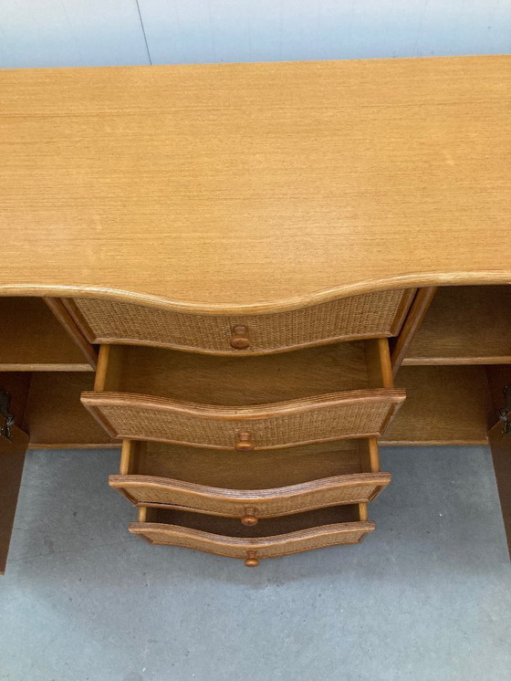Image 1 of Vintage rattan sideboard with curved drawers, 1970s 