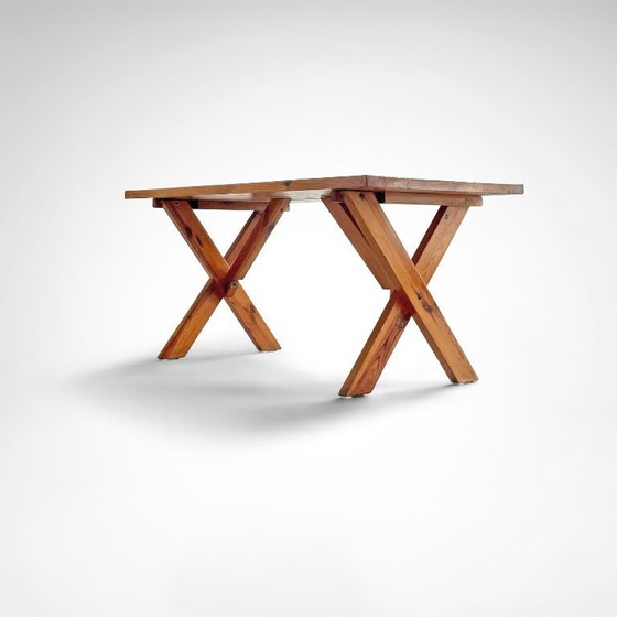 Image 1 of Tavolo da pranzo modernista con gambe a X di Ate van Apeldoorn per Houtwerk Hattem, 1970