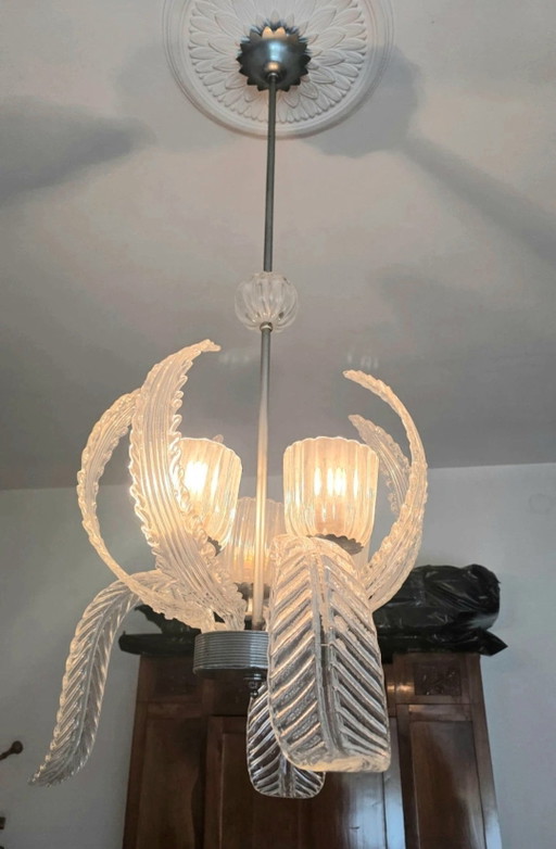 Seltener Barovier & Toso Lüster Kronleuchter Lampe restaurierungsbedürftig Ersatzteile – kroonluchters, Murano Glass