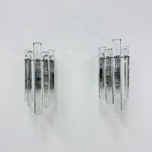 Appliques murales allemandes à tiges de cristal de Kinkeldey, années 70, lot de 2