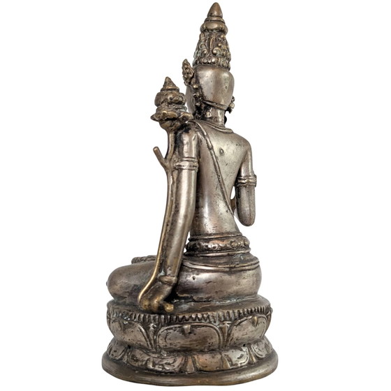 Ancienne Statue en Bronze Javanaise – Padmapani Avalokiteshvara – Porteur de Lotus – 20 cm – Sculptures (photo 6 of 10)