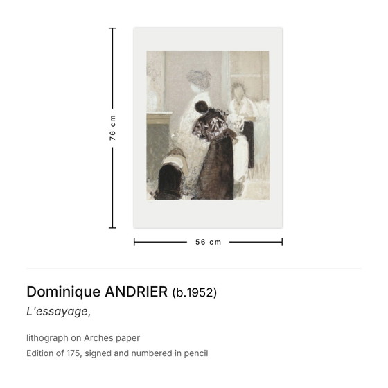 Image 1 of Dominique ANDRIER, The Fitting, litografia firmata