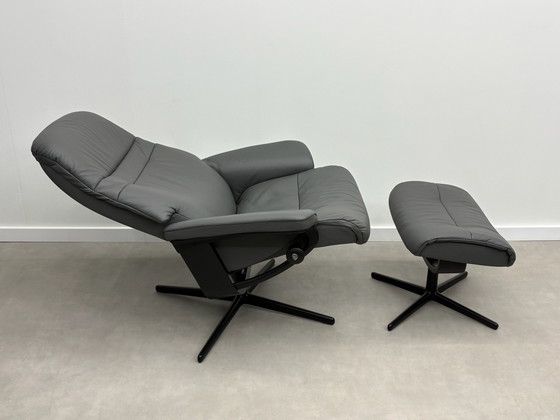 Stressless Sunrise Cross Poltrona + Poggiapiedi Grigio Come nuovo! – Poltrone relax, Pelle, Metallo (photo 3 of 15)