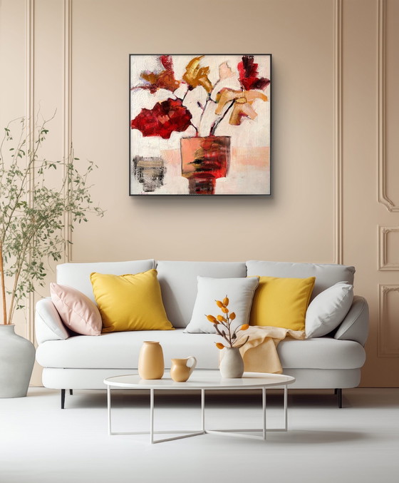 Image 1 of Abstract flowers in pot