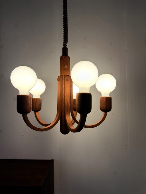 Lámpara colgante vintage de teca 'Candela', Domus '80