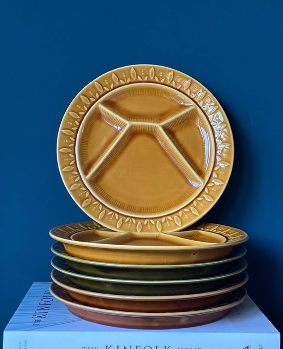 Image 1 of Sarreguemines set of 6 vintage fondue or gourmet plates