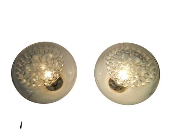 Image 1 of Murano - Mazegga - Carlo Nason - set di 2 lampade da tavolo - vetro - cromo - anni '60