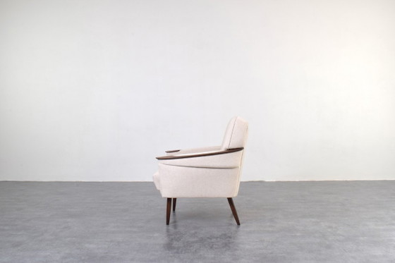 Mid-Century German Lounge Chair, 1960s. – Armchairs, Textile, Wood (photo 4 of 10)
