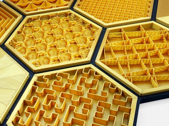 Image 1 of Miel doré - ensemble de 3 tableaux muraux