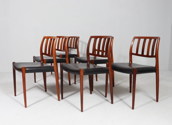 Image 1 of 10 dining chairs by Niels Otto Møller for Jl Møllers, model: 83, Denmark, 1960s,