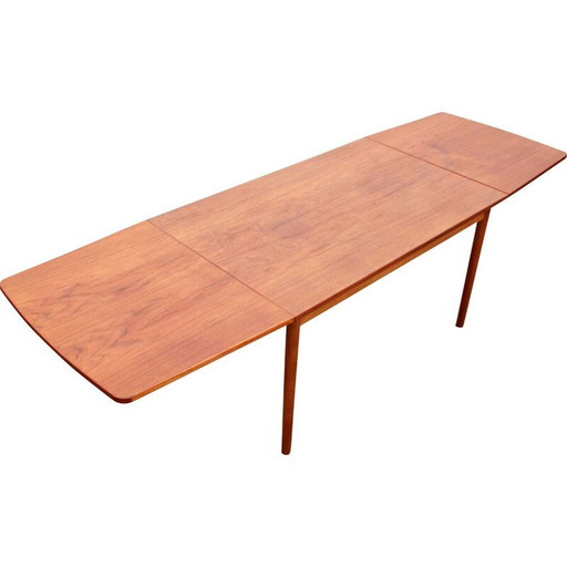Mesa de comedor escandinava vintage con extensiones de teca