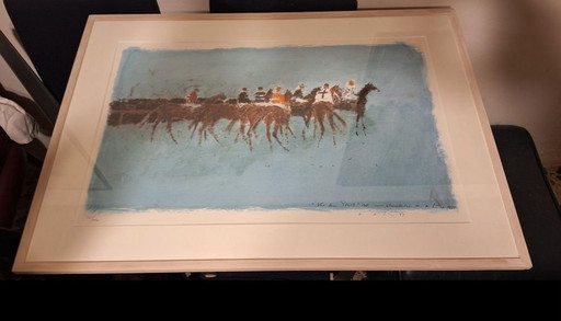 Lithografie Hermann -Alfred Sigg (1924-2023) Von Dem Start (121/400)