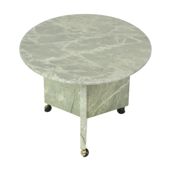 Image 1 of Marble Side Table on Wheels 1970s