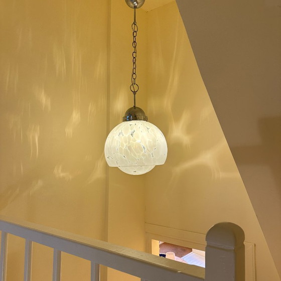 Image 1 of Carlo Nason per Mazzega, anni '70, vetro di Murano bianco e trasparente, cromato - 1970