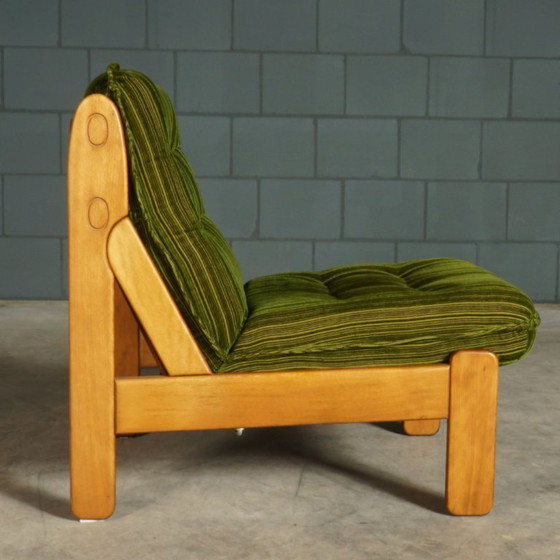 Image 1 of Vintage modular seating area/seating group – green velvet – 1970s