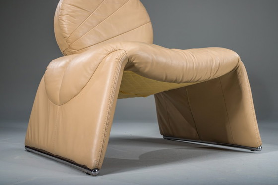 Image 1 of Calipso C35 Lounge Chairs in Leather attributed to Saporiti, Italy, 1980s, Set of 2