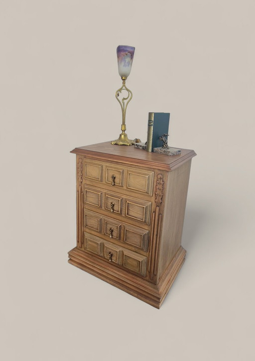 Bijzettafel van eiken- en grenenhout - Midden 20e eeuw