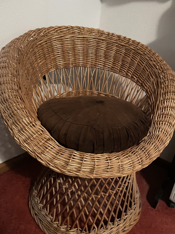 Image 1 of Vintage Rotan pauwenstoel