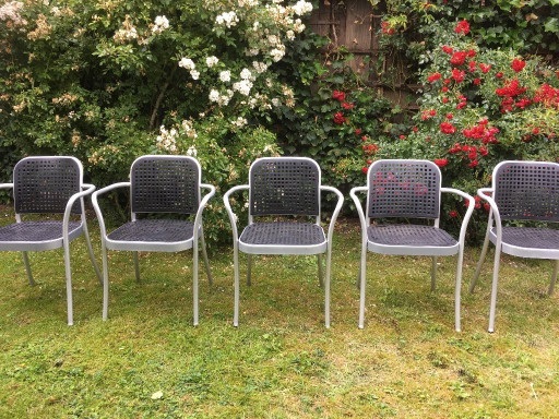6 chaises argentées DePaDova Vico Magistretti ENSEMBLE
