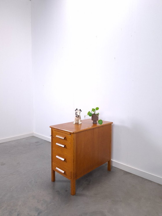 Image 1 of Deep wooden chest of drawers from Sweden