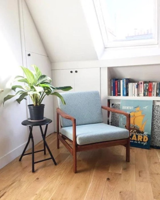 Image 1 of Denimblauwe BZ fauteuil