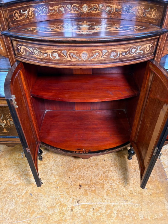 Image 1 of Antique English Sheraton Revival Rosewood Inlaid Server / Buffet – Late 19th Century