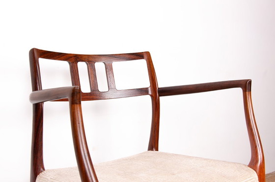 Image 1 of Fauteuil Danois en Palissandre et tissu, modèle 64 par Niels Otto Moller pour Moller’s Mobelfabrik 1960.