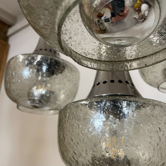 Image 1 of Suspension vintage unique RAAK Amsterdam – verre à bulles d'air, années 1960