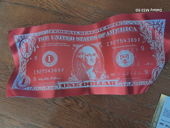 Image 1 of Karl LAGASSE - Un dólar Rosso Bianco - Escultura del artista