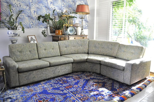 Vintage round modular sofa with original upholstery