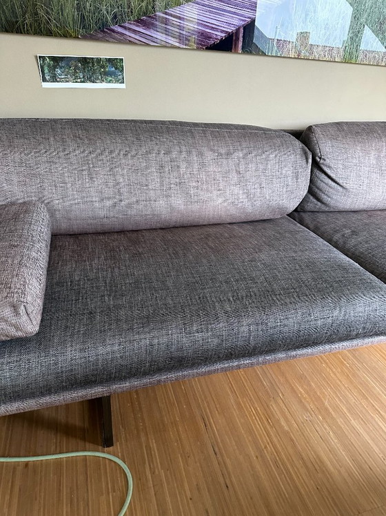 Image 1 of Busnelli BLUMUN Sofa + Pouf, Christophe Pillet, italienisches Design, Bronzesockel