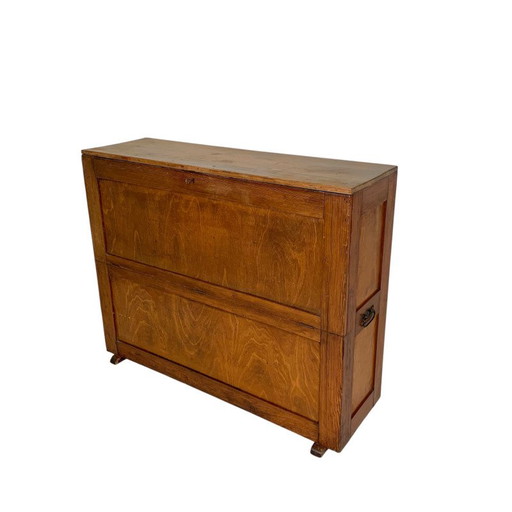 Pine school map cabinet, architect's cabinet, map cabinet, 1930s