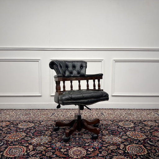 Chesterfield Bureaustoel Captain Chair Groen