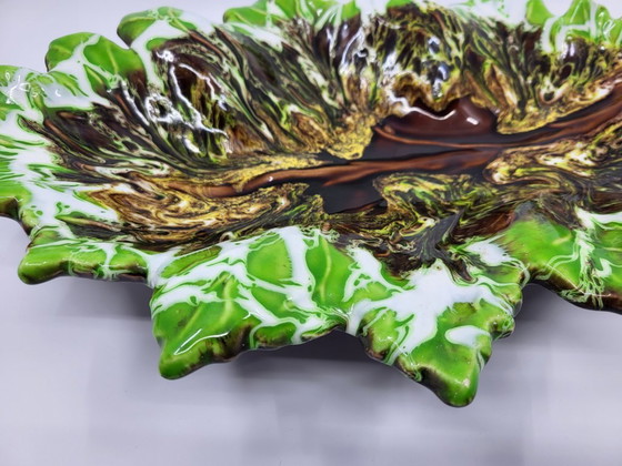 Image 1 of Taza de cerámica verde Vallauris Francia Costa Azul 1970