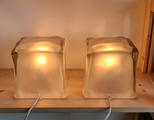 2x IKEA Ice Cube Iviken table lamps