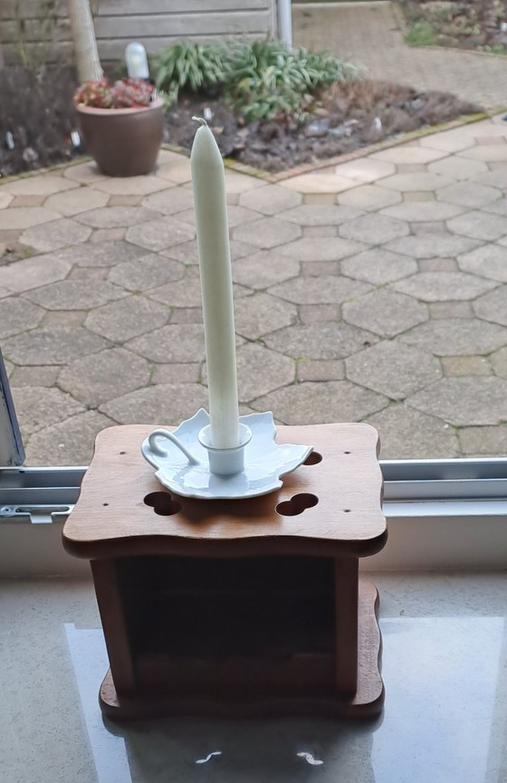 Unique nice white candle holder in the shape of an oak leaf.🕎 – Table accessories, Porcelain (photo 2 of 14)