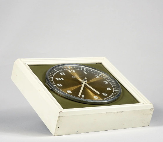 Orologio incorniciato Veglia Vintage 1970, Bianco, Verde e Oro – Legno, Metallo (photo 4 of 8)