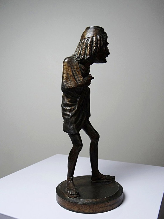 Image 1 of Candelero caricaturizado de fundición patinada, Frédérick Lemaître, antiguo siglo XIX-XX