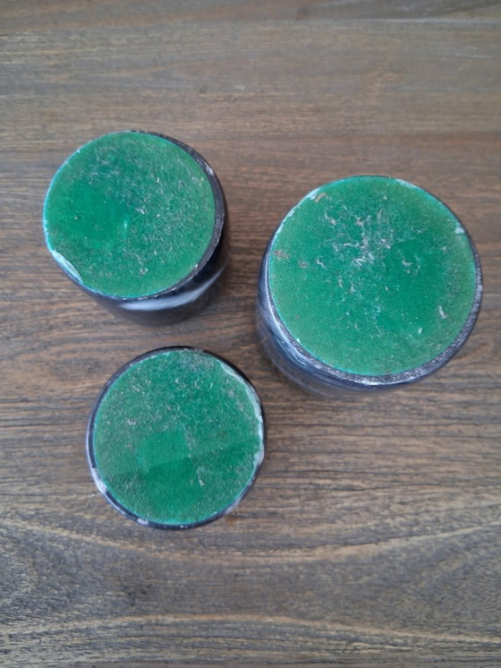 Image 1 of set of 3 marble tea light holders