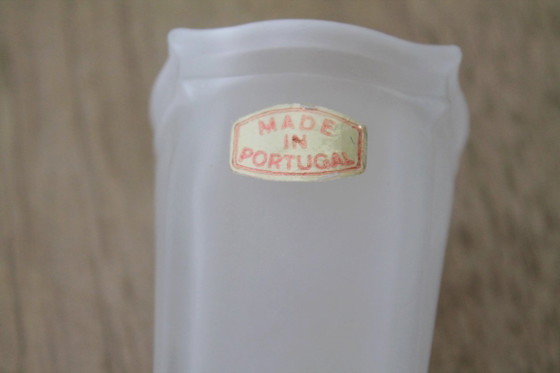 Image 1 of Set of 2 beautiful vintage sixties opaline/milk glass vases Made in Portugal