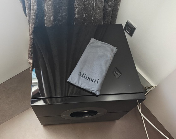 Image 1 of 2 x Minotti Archipenko Nachttische mit 2 Schubladen, Hochglanzlack Mokka